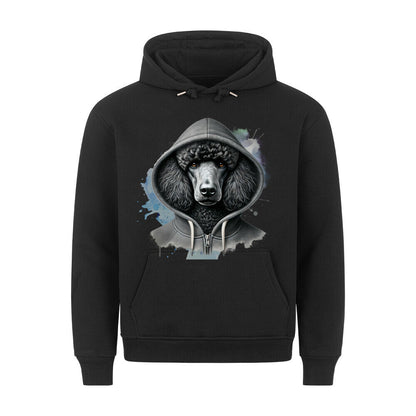 Premium Hoodie "Königspudel schwarz Hooded" Schwarz – hunde-shirt.de