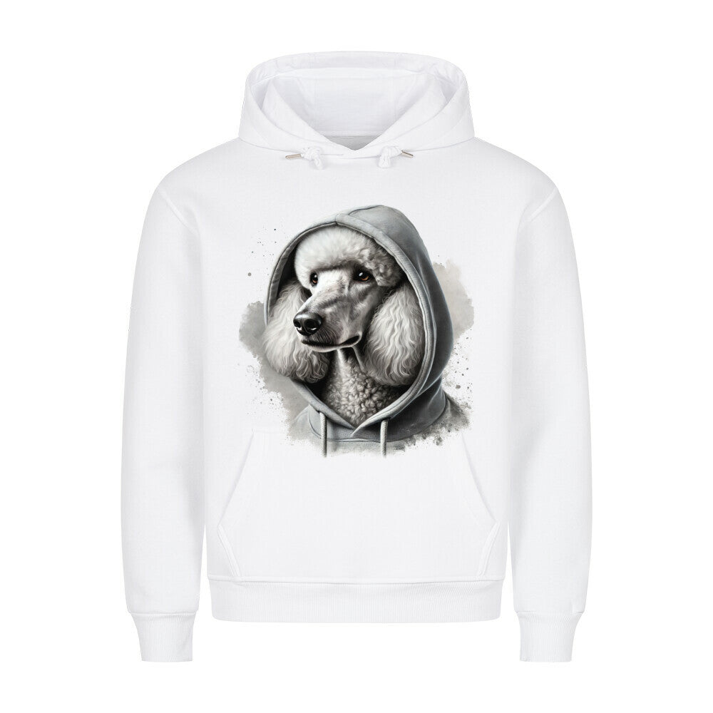 Premium Hoodie "Königspudel weiß Hooded" Weiß – hunde-shirt.de