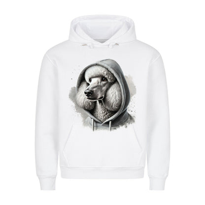 Premium Hoodie "Königspudel weiß Hooded" Weiß – hunde-shirt.de
