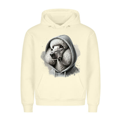 Premium Hoodie "Königspudel weiß Hooded" Beige – hunde-shirt.de