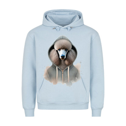 Premium Hoodie "Königspudel blue Hooded" Babyblau – hunde-shirt.de