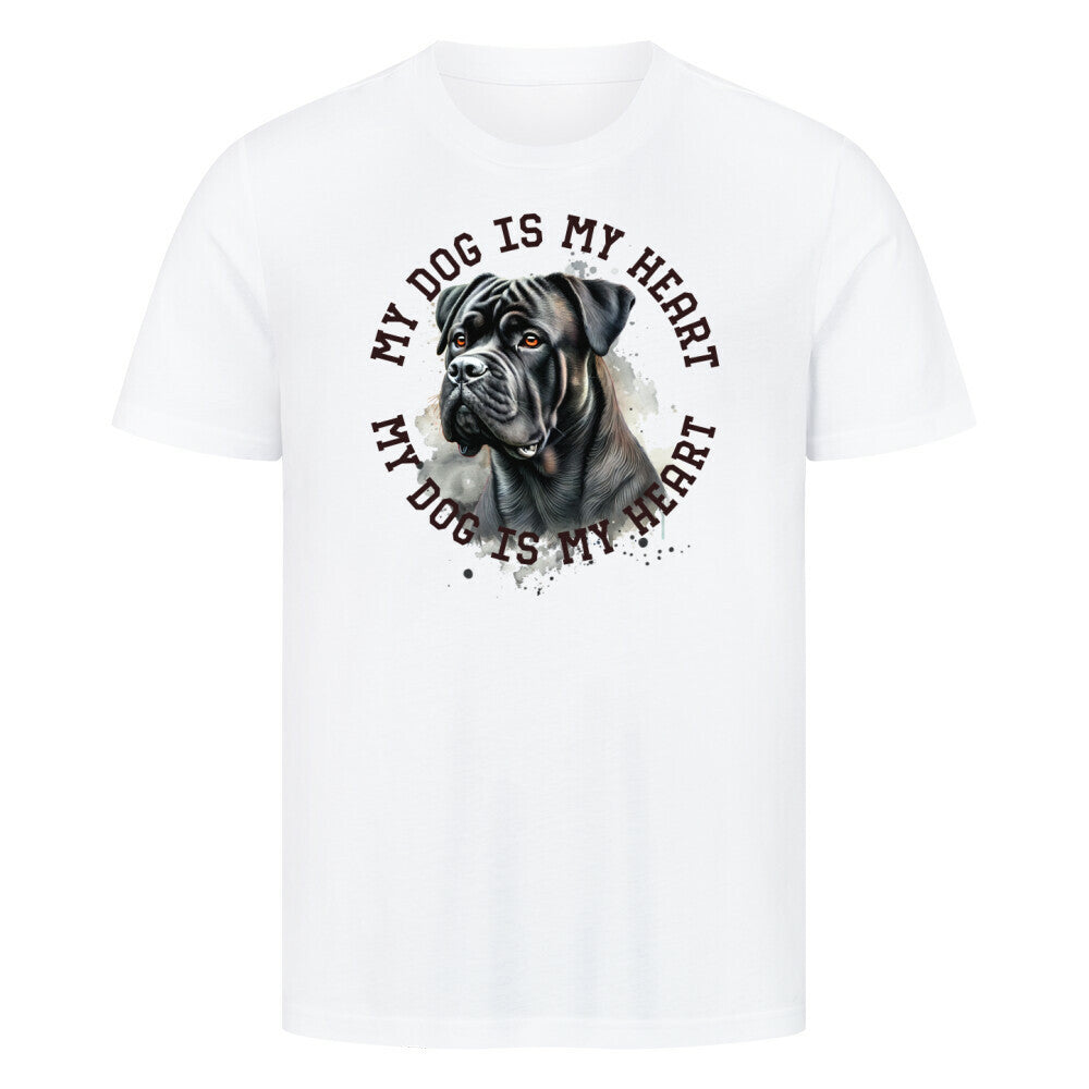 Premium T-Shirt "Dogo Canario HEART" Weiß – hunde-shirt.de
