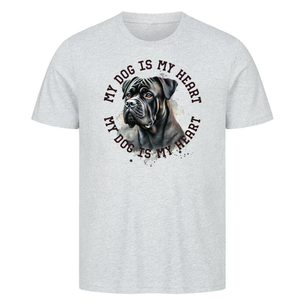 Premium T-Shirt "Dogo Canario HEART" Heather Grey – hunde-shirt.de
