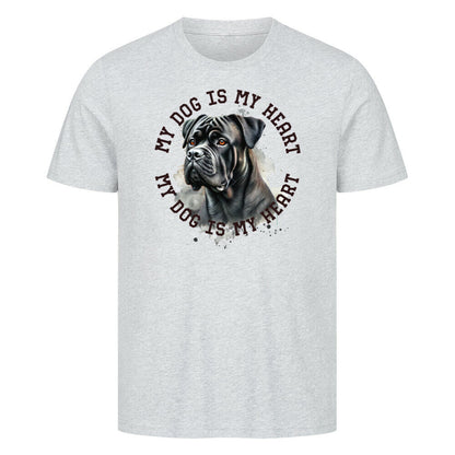 Premium T-Shirt "Dogo Canario HEART" Heather Grey – hunde-shirt.de