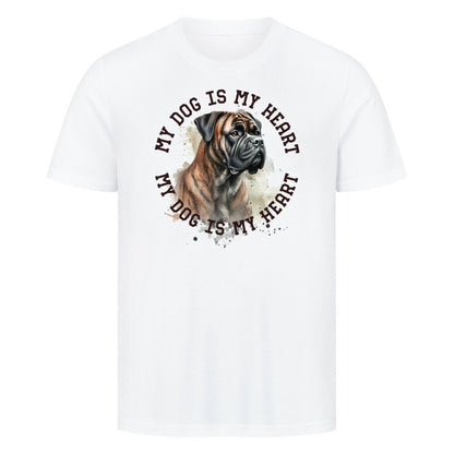 Premium T-Shirt "Dogo Canario HEART 2" Weiß – hunde-shirt.de