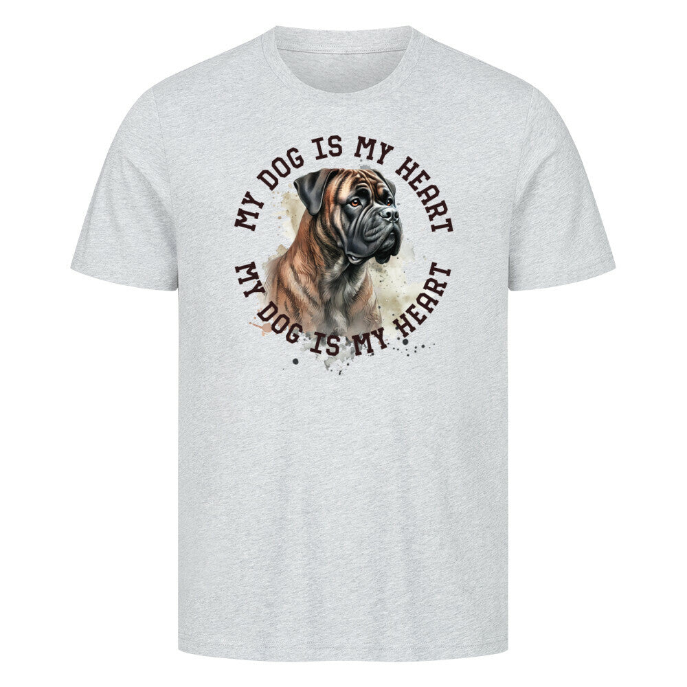 Premium T-Shirt "Dogo Canario HEART 2" Heather Grey – hunde-shirt.de