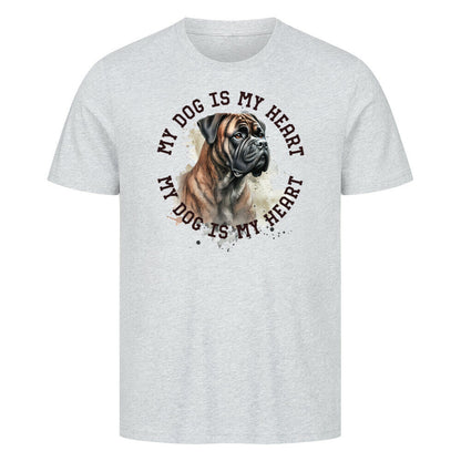 Premium T-Shirt "Dogo Canario HEART 2" Heather Grey – hunde-shirt.de