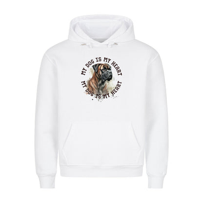 Premium Hoodie "Dogo Canario HEART 2" Weiß – hunde-shirt.de