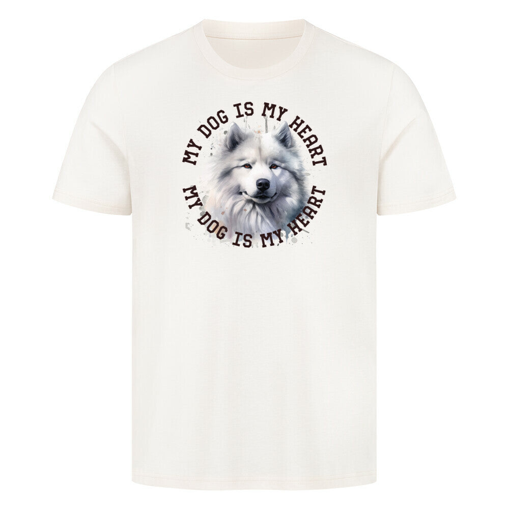 Premium T-Shirt "Samoyed HEART" Natural Raw – hunde-shirt.de
