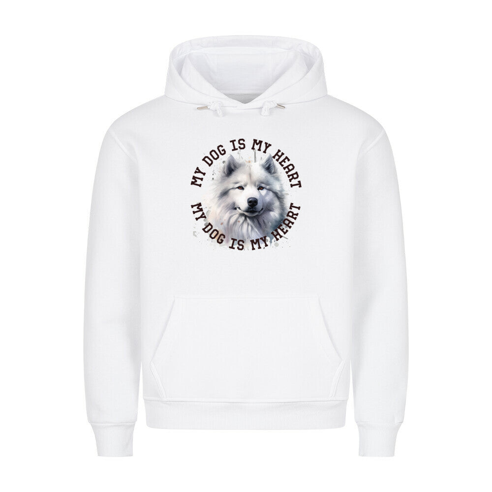 Premium Hoodie "Samoyed HEART" Weiß – hunde-shirt.de