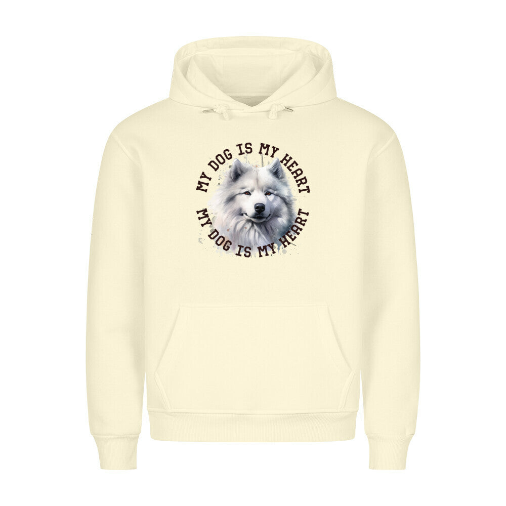 Premium Hoodie "Samoyed HEART" Beige – hunde-shirt.de