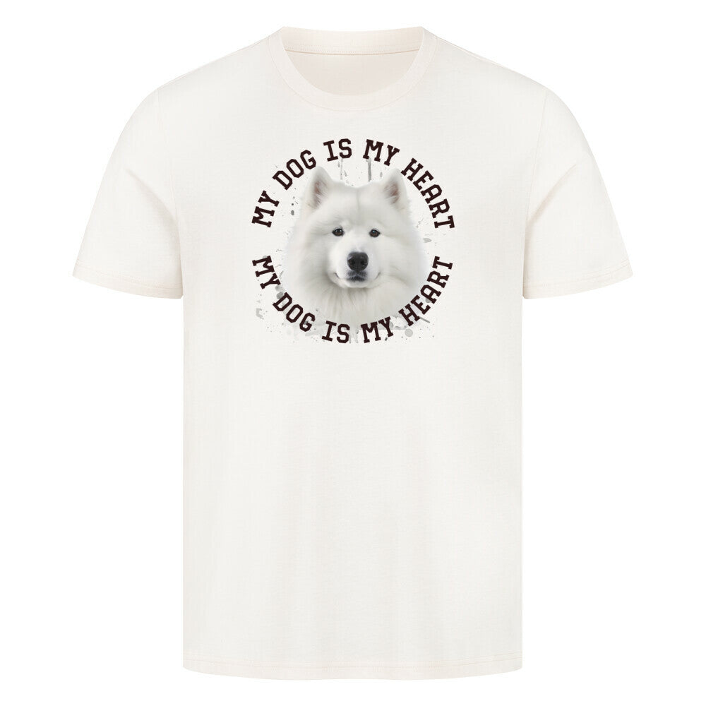 Premium T-Shirt "Samoyed HEART 2" Natural Raw – hunde-shirt.de
