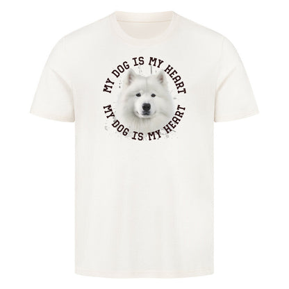 Premium T-Shirt "Samoyed HEART 2" Natural Raw – hunde-shirt.de