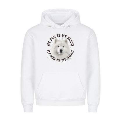 Premium Hoodie "Samoyed HEART 2" Weiß – hunde-shirt.de