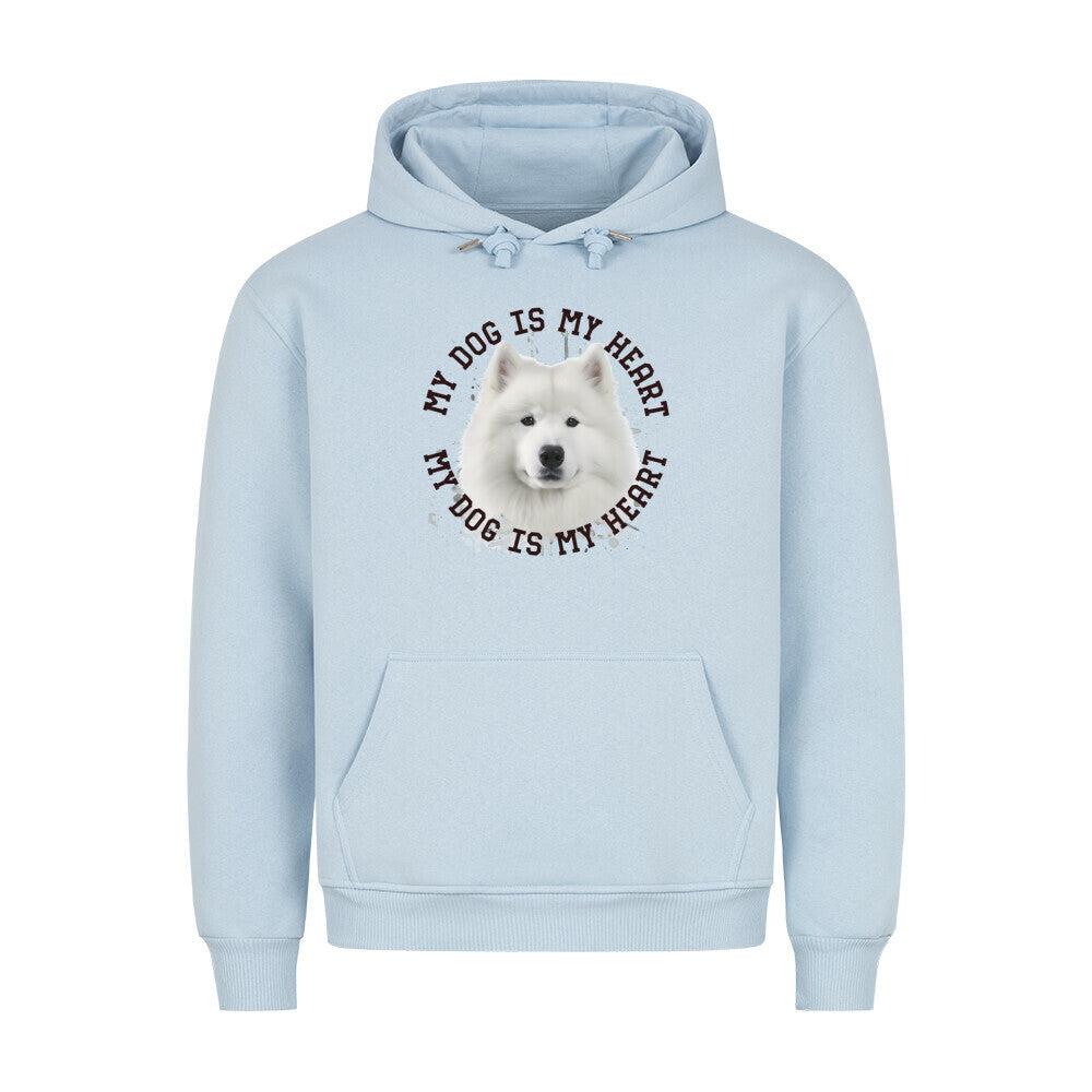 Premium Hoodie "Samoyed HEART 2" Babyblau – hunde-shirt.de
