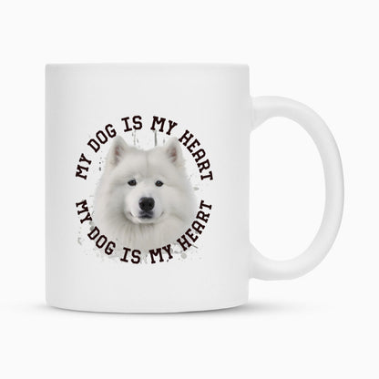 Tasse "Samoyed HEART 2" Weiß – hunde-shirt.de