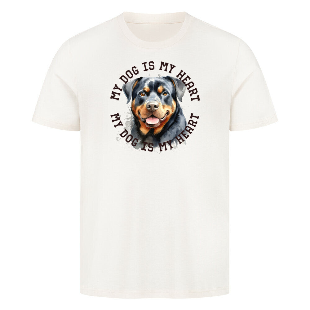 Premium T-Shirt "Rottweiler HEART 2" Natural Raw – hunde-shirt.de