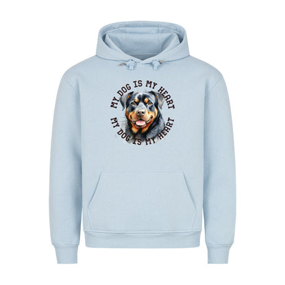 Premium Hoodie "Rottweiler HEART 2" Babyblau – hunde-shirt.de
