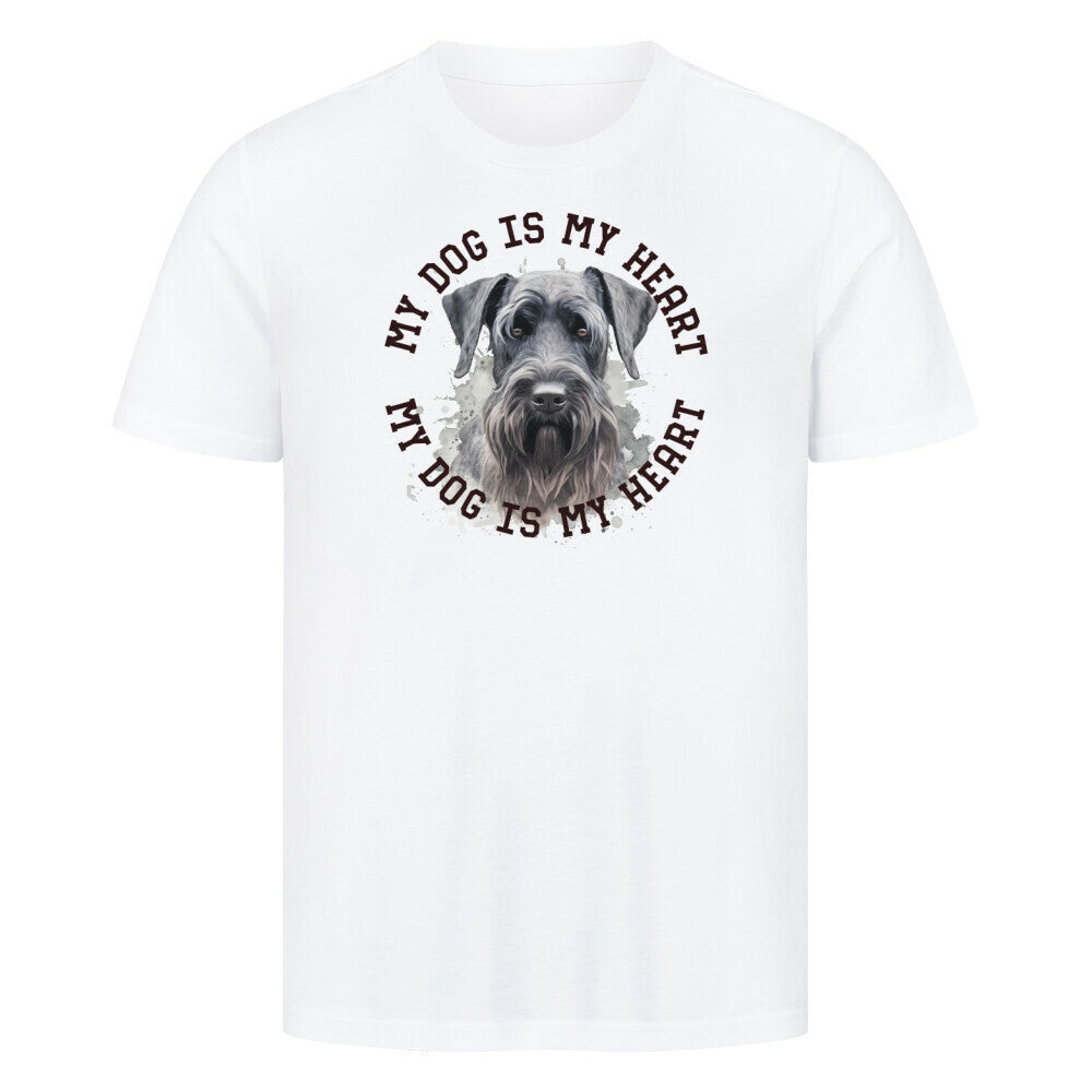 Premium T-Shirt "Riesenschnauzer HEART" Weiß – hunde-shirt.de