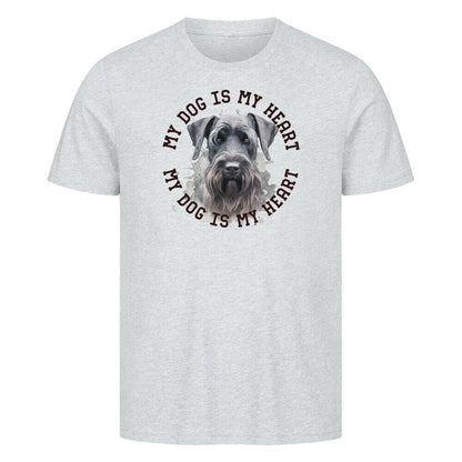 Premium T-Shirt "Riesenschnauzer HEART" Heather Grey – hunde-shirt.de