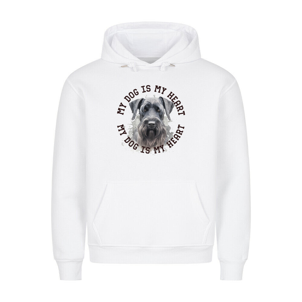 Premium Hoodie "Riesenschnauzer HEART" Weiß – hunde-shirt.de