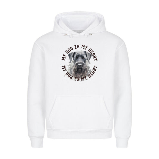 Premium Hoodie "Riesenschnauzer HEART" Weiß – hunde-shirt.de