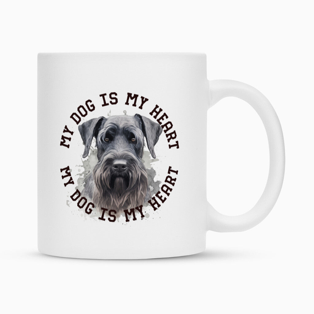 Tasse "Riesenschnauzer HEART" Weiß – hunde-shirt.de