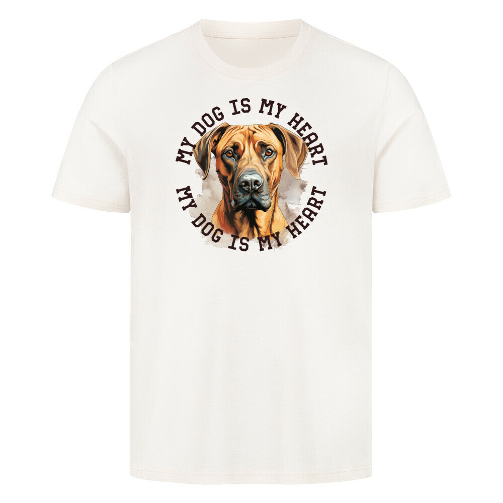 Premium T-Shirt "Rhodesian Ridgeback HEART" Natural Raw – hunde-shirt.de