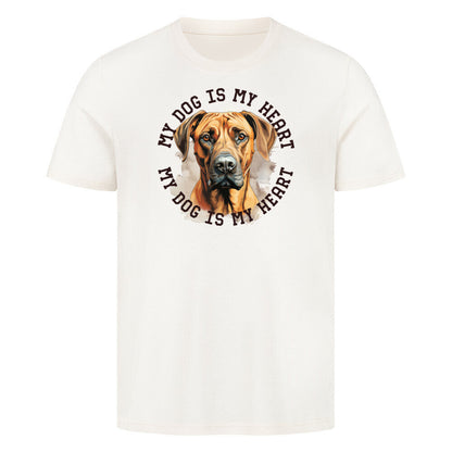 Premium T-Shirt "Rhodesian Ridgeback HEART" Natural Raw – hunde-shirt.de