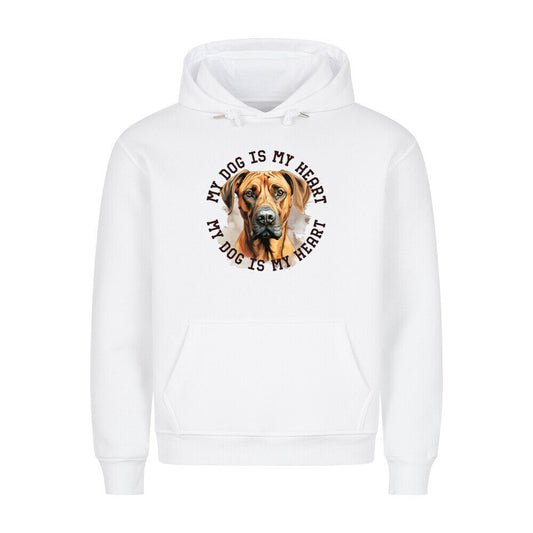 Premium Hoodie "Rhodesian Ridgeback HEART" Weiß – hunde-shirt.de