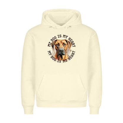 Premium Hoodie "Rhodesian Ridgeback HEART" Beige – hunde-shirt.de