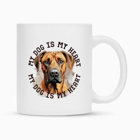 Tasse "Rhodesian Ridgeback Weiß – hunde-shirt.de