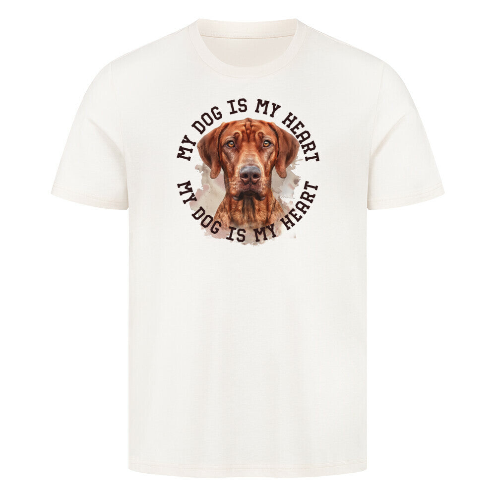 Premium T-Shirt "Rhodesian Ridgeback HEART 2" Natural Raw – hunde-shirt.de