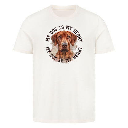 Premium T-Shirt "Rhodesian Ridgeback HEART 2" Natural Raw – hunde-shirt.de