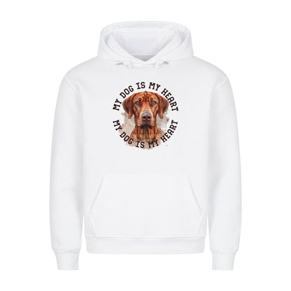 Premium Hoodie "Rhodesian Ridgeback HEART 2" Weiß – hunde-shirt.de