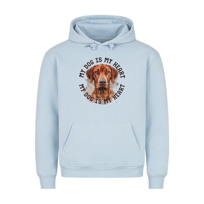 Premium Hoodie "Rhodesian Ridgeback HEART 2" Babyblau – hunde-shirt.de