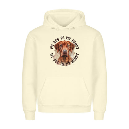 Premium Hoodie "Rhodesian Ridgeback HEART 2" Beige – hunde-shirt.de
