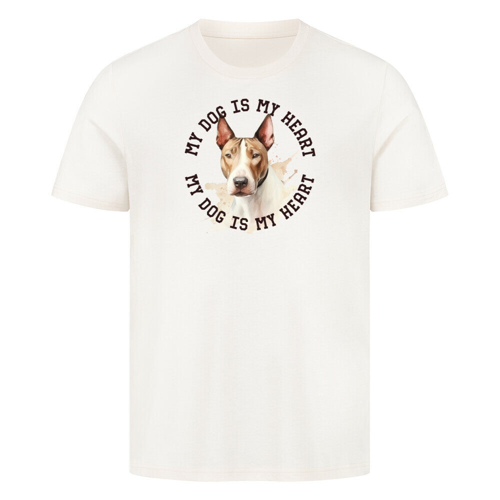 Premium T-Shirt "Miniature Bullterrier HEART" Natural Raw – hunde-shirt.de