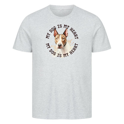 Premium T-Shirt "Miniature Bullterrier HEART" Heather Grey – hunde-shirt.de
