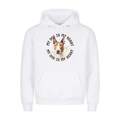 Premium Hoodie "Miniature Bullterrier HEART" Weiß – hunde-shirt.de