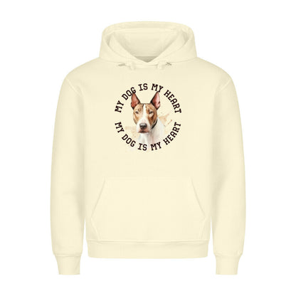 Premium Hoodie "Miniature Bullterrier HEART" Beige – hunde-shirt.de
