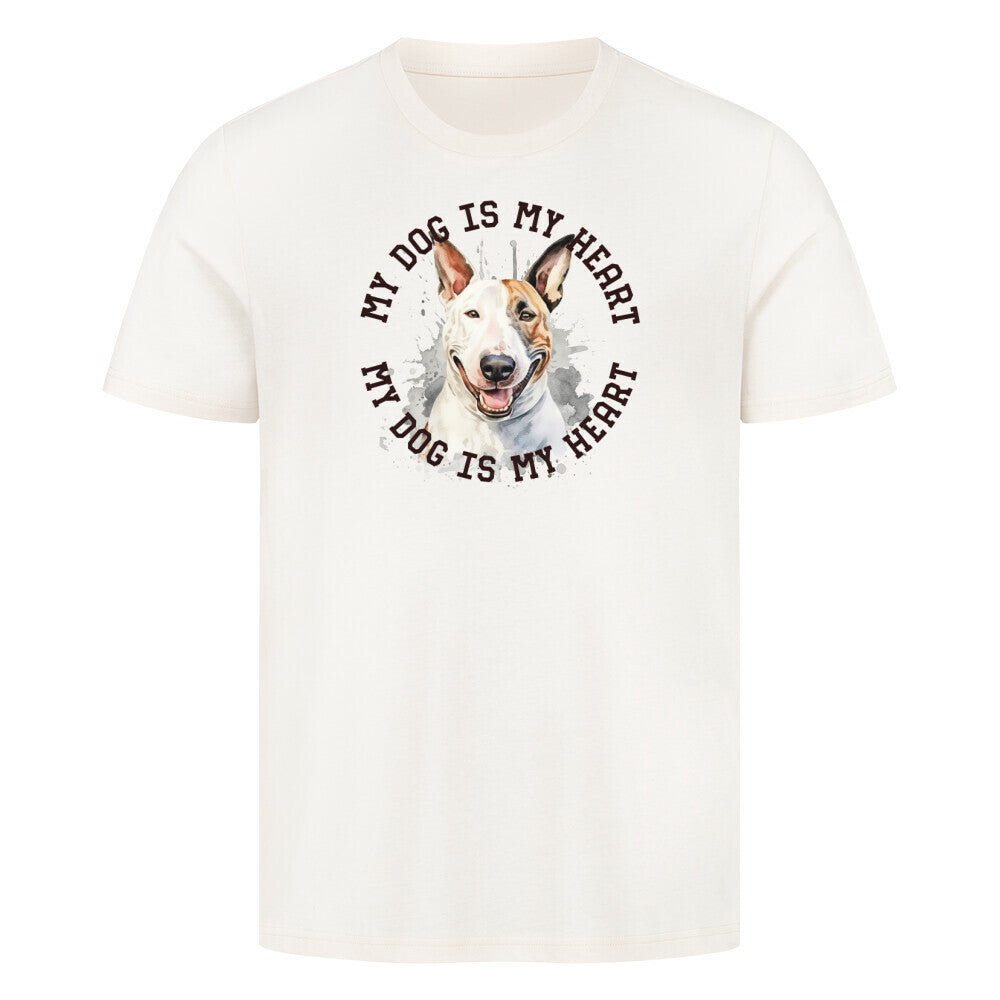 Premium T-Shirt "Bullterrier HEART 2" Natural Raw – hunde-shirt.de