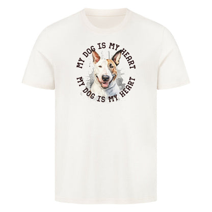 Premium T-Shirt "Bullterrier HEART 2" Natural Raw – hunde-shirt.de