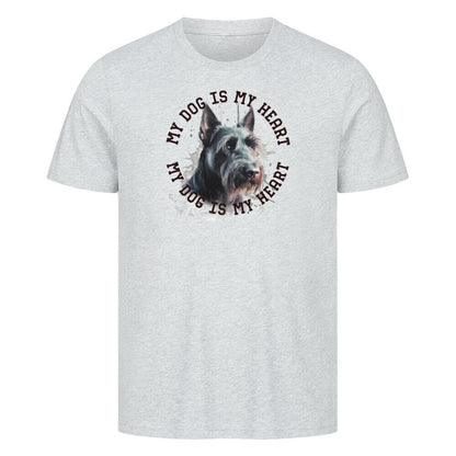 Premium T-Shirt "Scottish Terrier HEART" Heather Grey – hunde-shirt.de