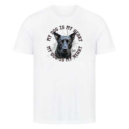 Premium T-Shirt "Belgischer Schäferhund schwarz HEART" Weiß – hunde-shirt.de