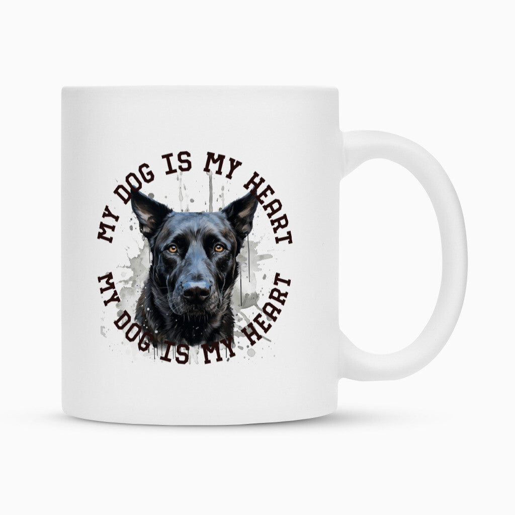 Tasse "Belgischer Schäferhund schwarz HEART" Weiß – hunde-shirt.de