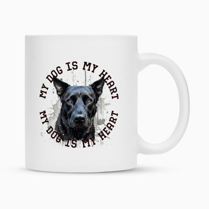 Tasse "Belgischer Schäferhund schwarz HEART" Weiß – hunde-shirt.de