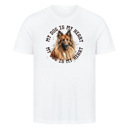 Premium T-Shirt "Belgischer Schäferhund Tervueren HEART" Weiß – hunde-shirt.de