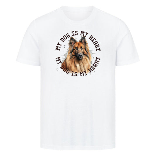 Premium T-Shirt "Belgischer Schäferhund Tervueren HEART" Weiß – hunde-shirt.de