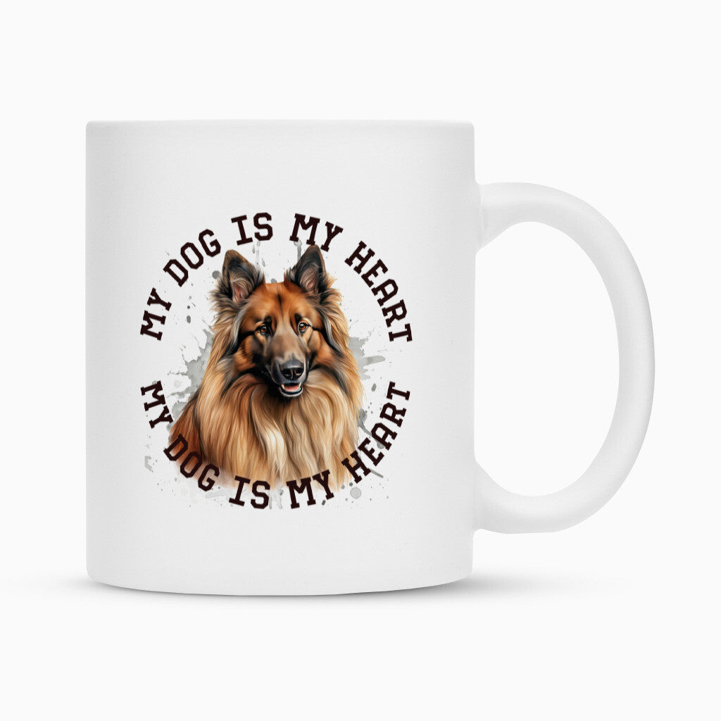 Tasse "Belgischer Schäferhund Tervueren HEART" Weiß – hunde-shirt.de